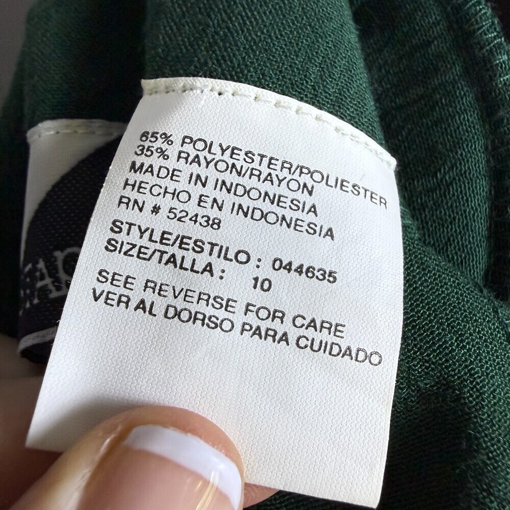 Vintage 90s Sunshine Starshine by Halmode Sz 10 Emerald Green Pleated Midi Dress - Picture 15 of 16